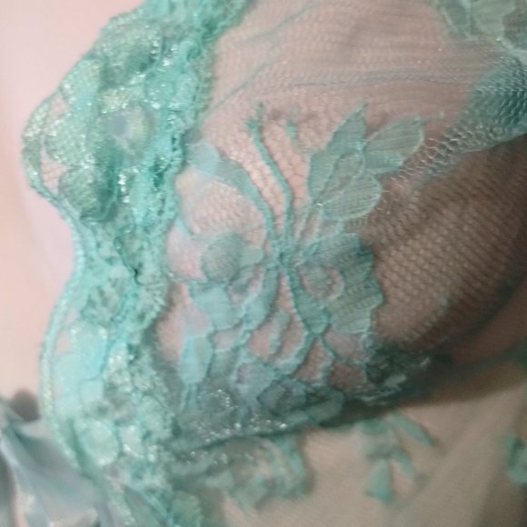 Various Intimates & Sleepwear Floral Sheer Lace Nighty Set S Ribbon